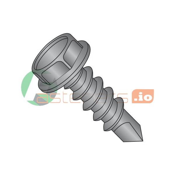 Newport Fasteners Self-Drilling Screw, #14 x 3/4 in, Black Oxide Steel Flange Hex Head External Hex Drive, 3000 PK 767912 - main